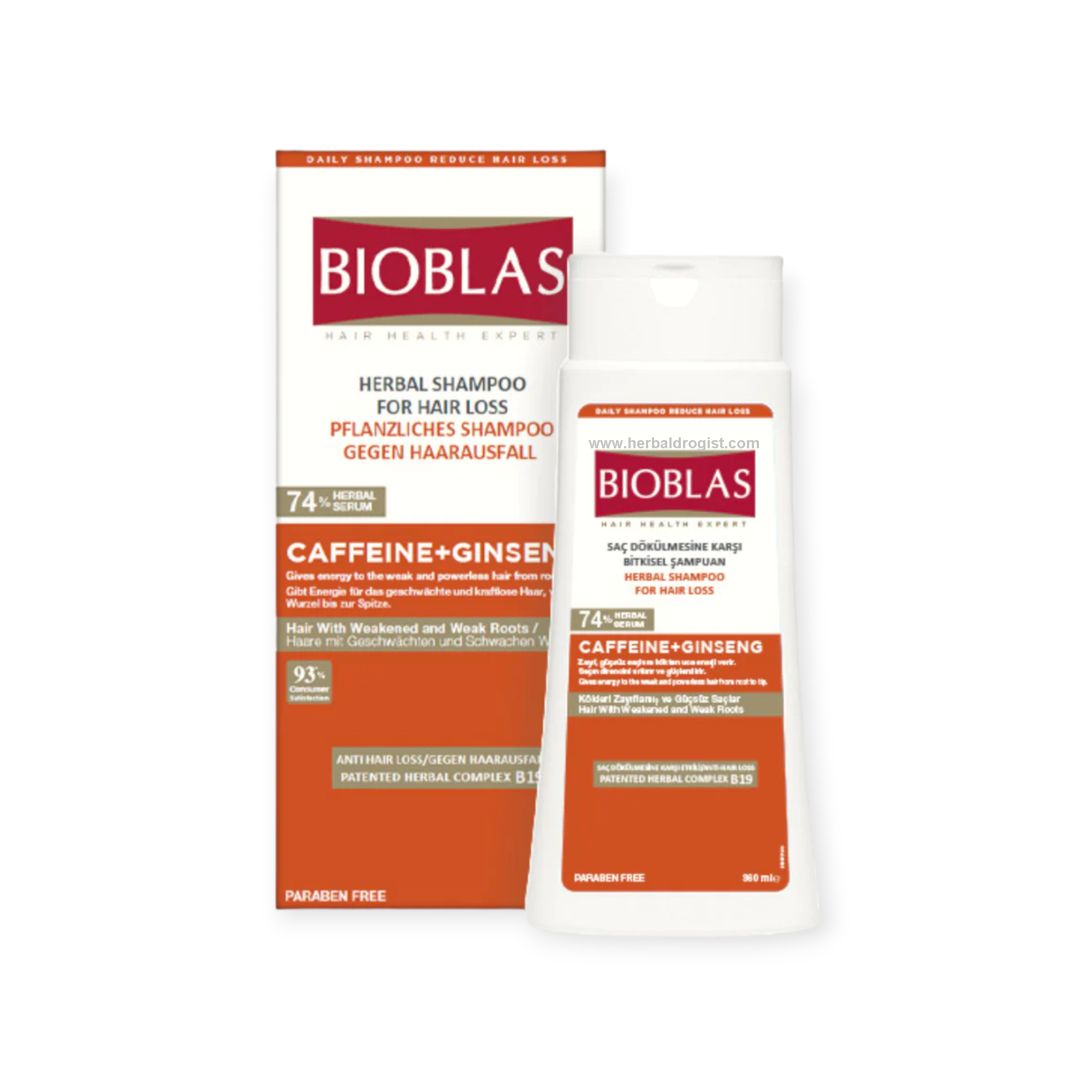 BIOBLAS SHAMPOING ENERGISANT CAFFEINE+GINSENG 360ML