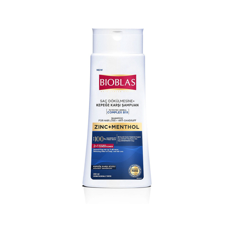 BIOBLAS SHAMPOING ZINC+MENTHOL ANTI PELLICULAIRE 360ML